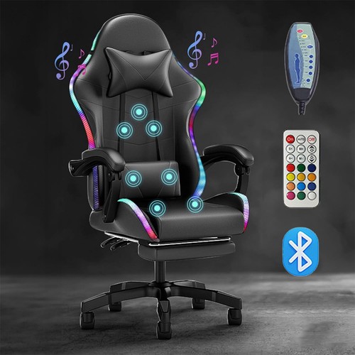 Massage gaming chair rgb led - chair,